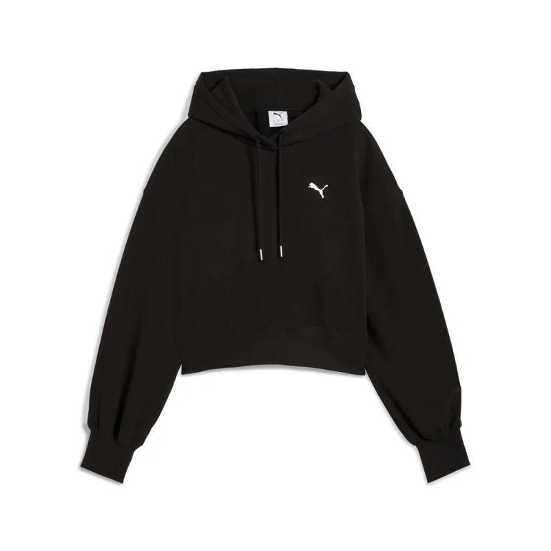 Wardrobe Essentials Relaxed Cropped Pullover Hoodie made by Puma
