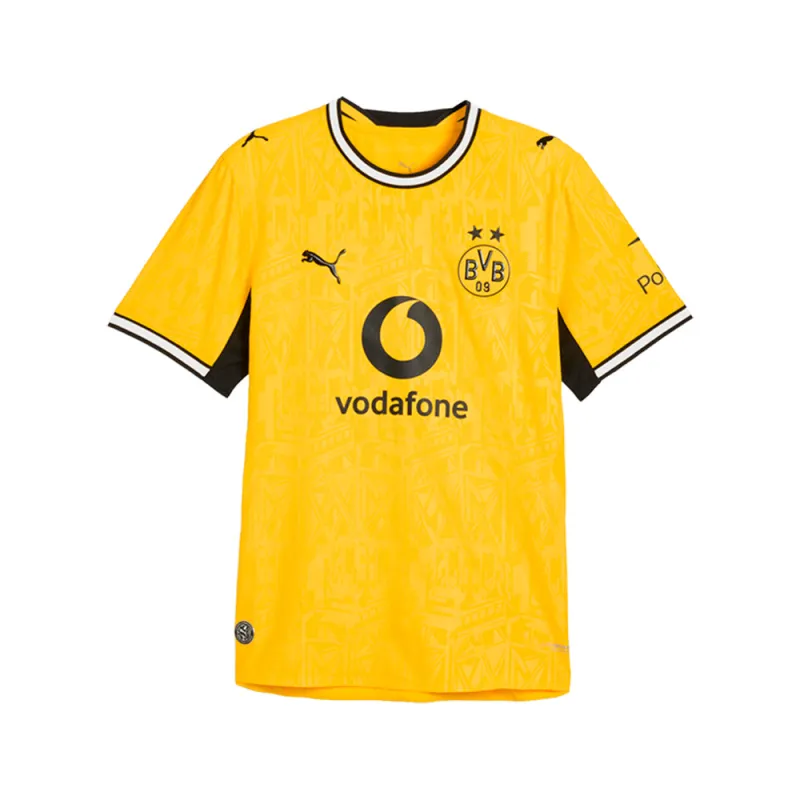 Borussia Dortmund Home Authentic Crew Neck Short Sleeve Soccer Jersey made by Puma