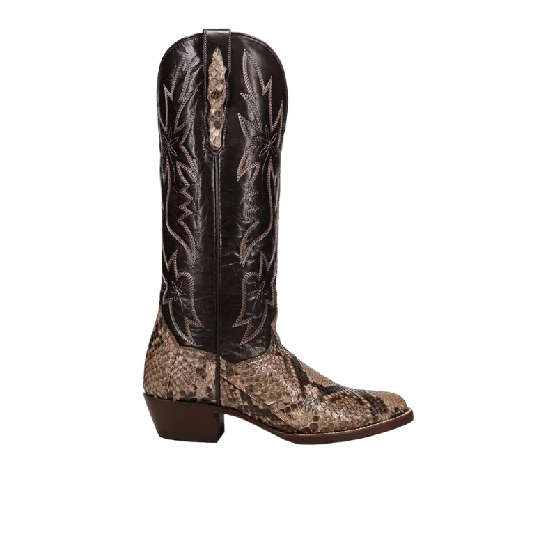 Wild Strokes Python Pointed Toe Pull On Cowboy Boots made by Shoebacca