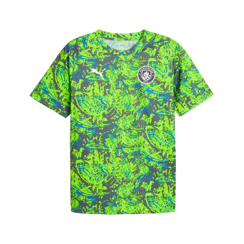 Manchester City F.C. Warm Up Crew Neck Short Sleeve Soccer Jersey made by Puma