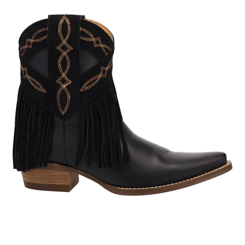 Last Ride Leather Snip Toe Pull On Cowboy Booties made by dingo