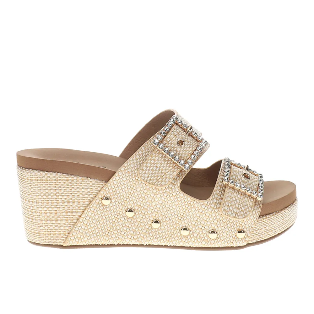 Main Squeeze Studded Wedge Sandals sold by Shoebacca