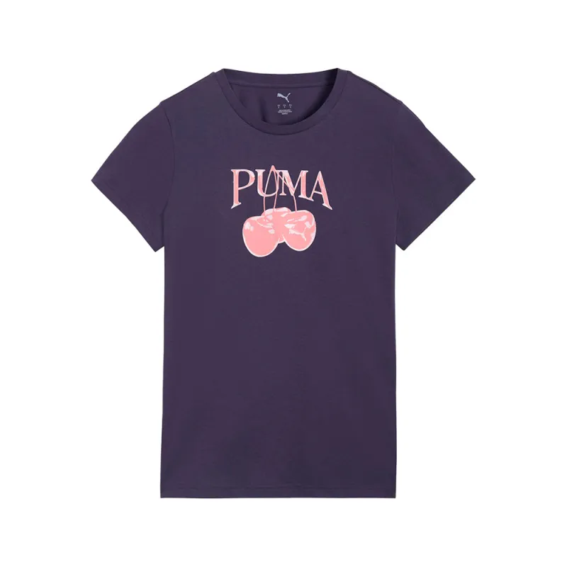 Graphics Pack Cherry Crew Neck Short Sleeve T-Shirt made by Puma