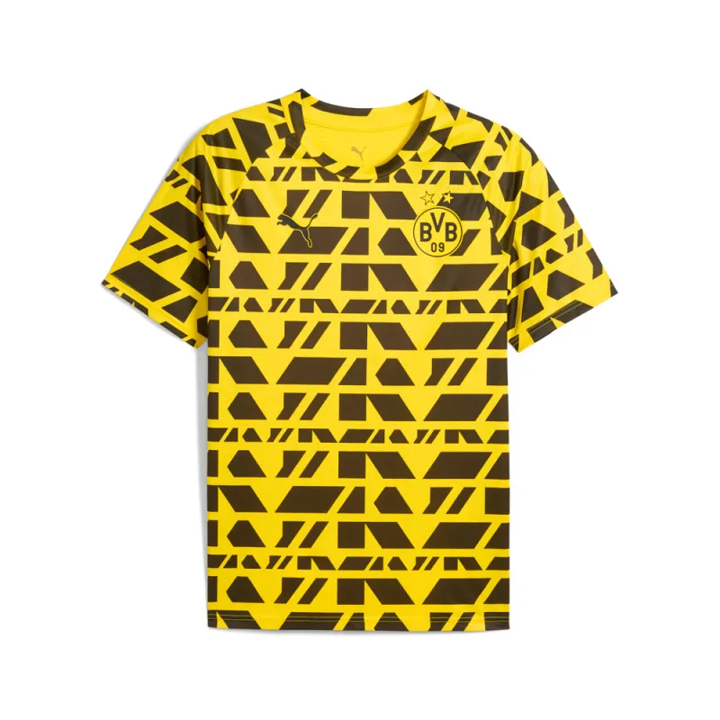 Borussia Dortmund Warm Up Crew Neck Short Sleeve Soccer Jersey made by Puma