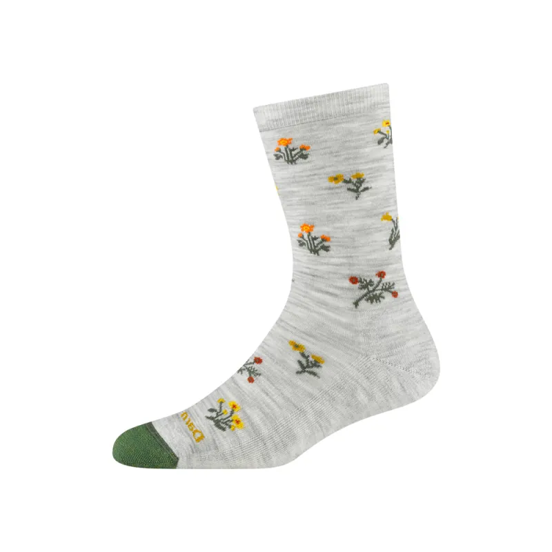 Wildflower Crew Lightweight with Cushion Socks made by Darn Tough Vermont