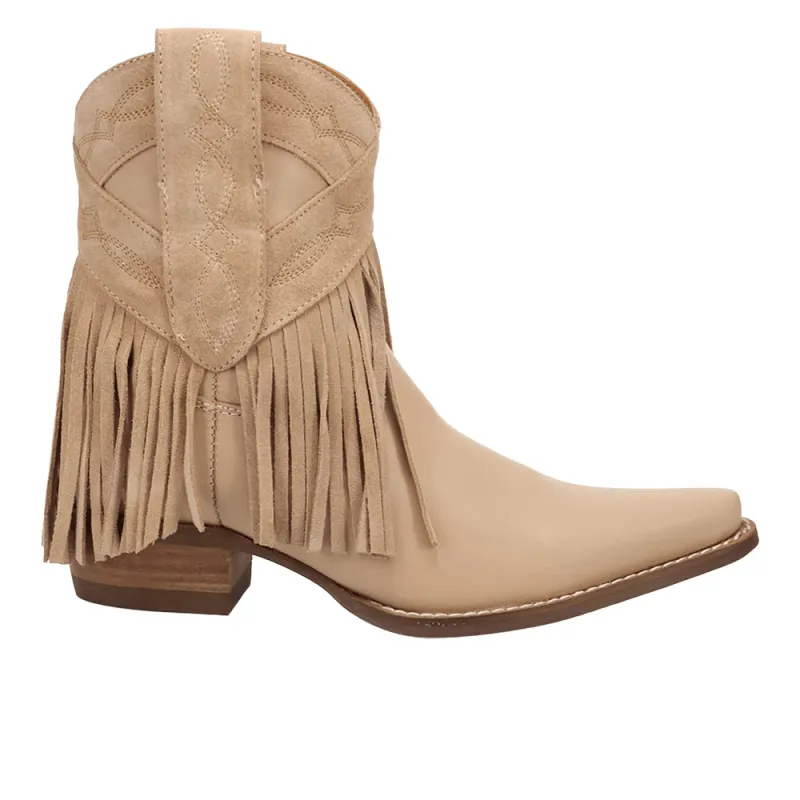 Last Ride Leather Snip Toe Pull On Cowboy Booties made by dingo
