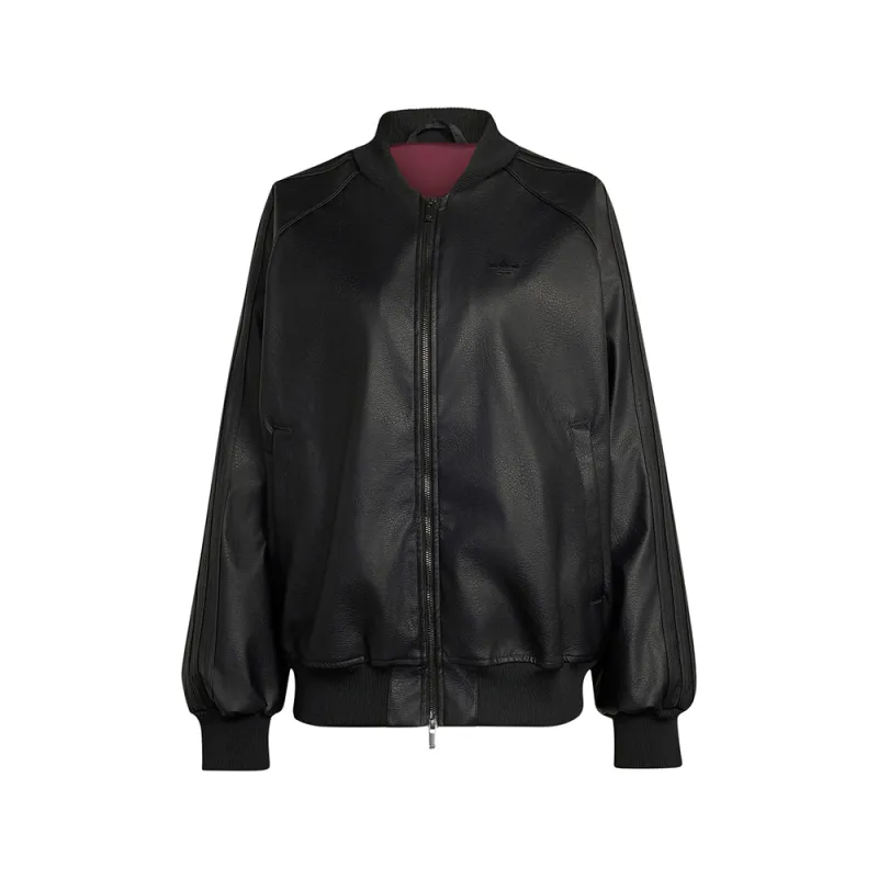 Pleather Oversized Track Top made by Adidas