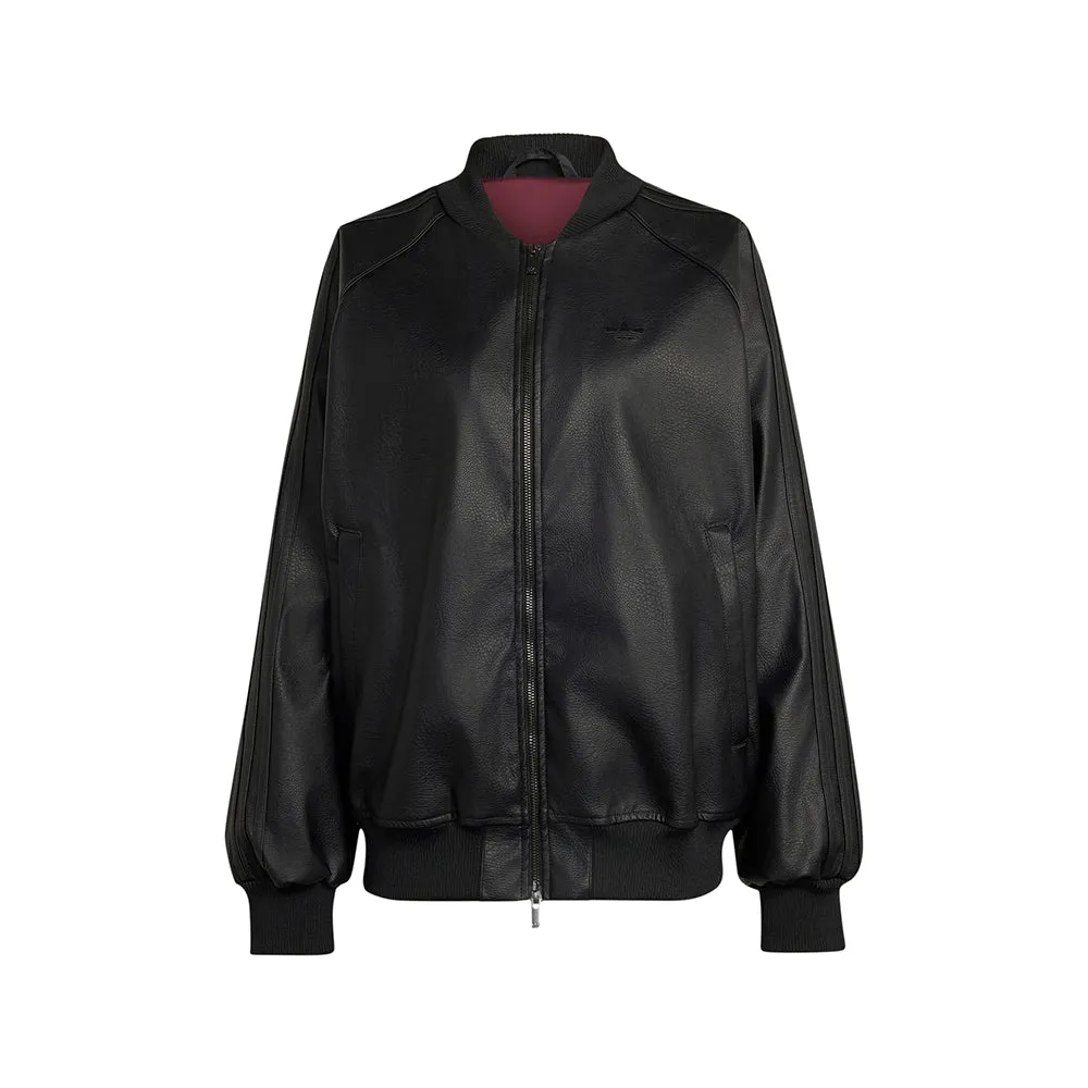Pleather Oversized Track Top sold by Shoebacca
