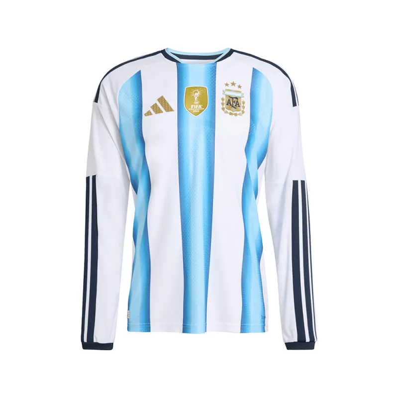 Argentina 26 Home Authentic Long Sleeve Jersey made by Adidas