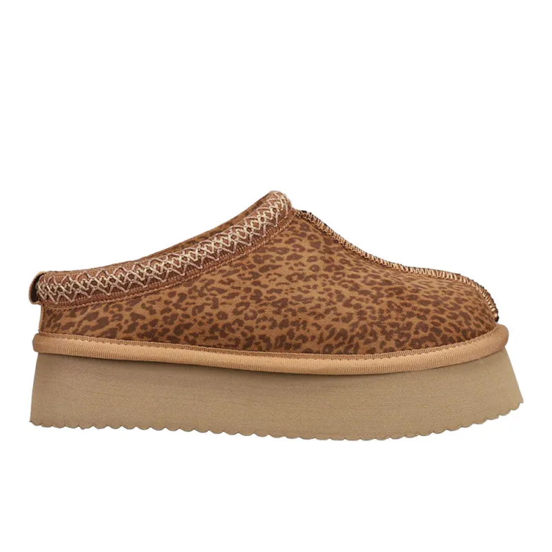 Pillow Talk Leopard Platform Scuff Slippers made by Corkys