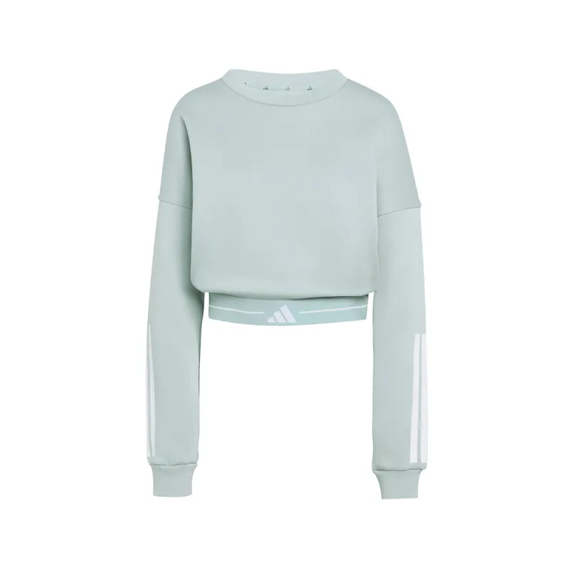 Hyperglam 3-Stripes Cropped Crewneck Sweatshirt made by Adidas