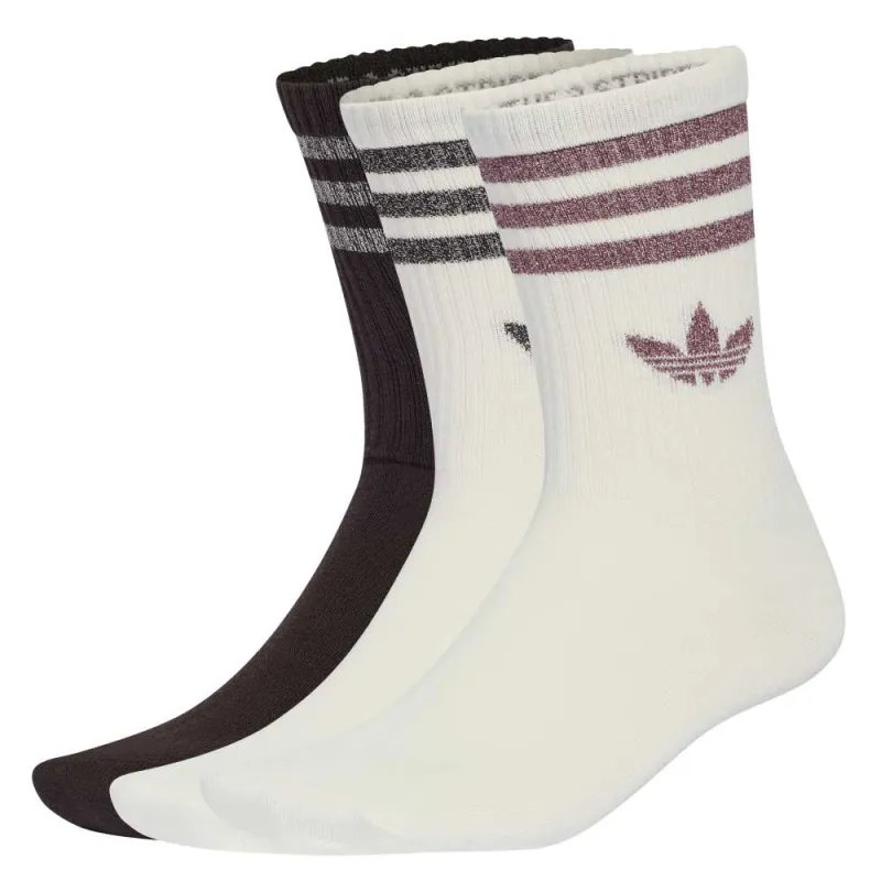 3 Stripes Glitter Crew Socks 3 Pairs made by Adidas