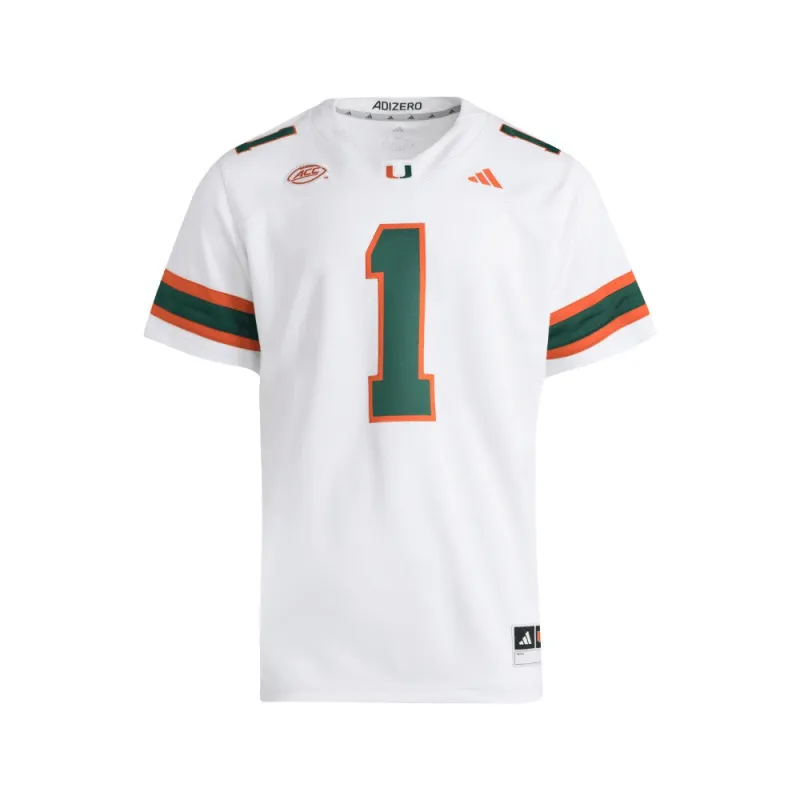 Miami Hurricanes Premier Away Football Jersey made by Adidas