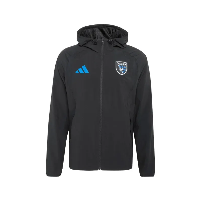 San Jose Earthquakes Tiro Travel Full Zip Windbreaker made by Adidas