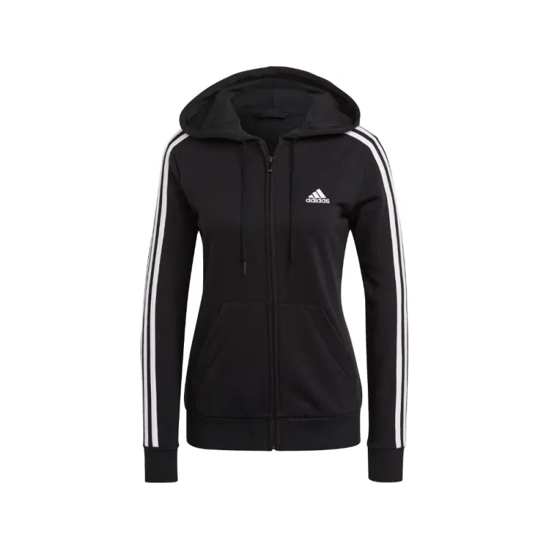Essentials French Terry 3-Stripes Full-Zip Hoodie made by Adidas