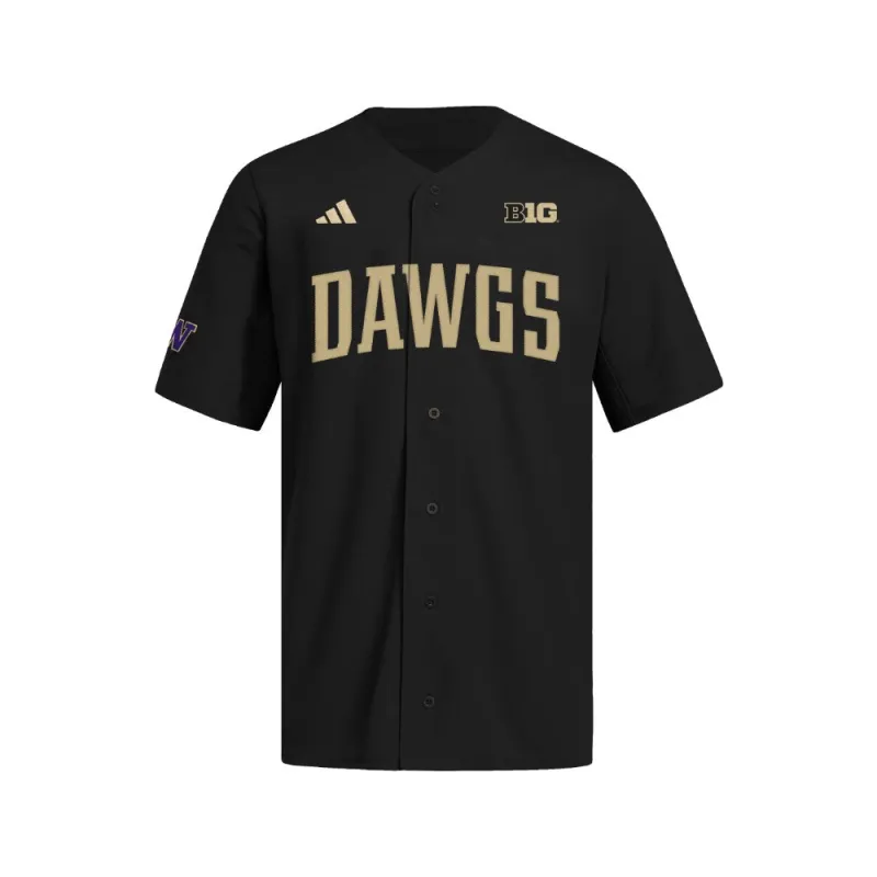 Washington Black Full Button Jersey made by Adidas
