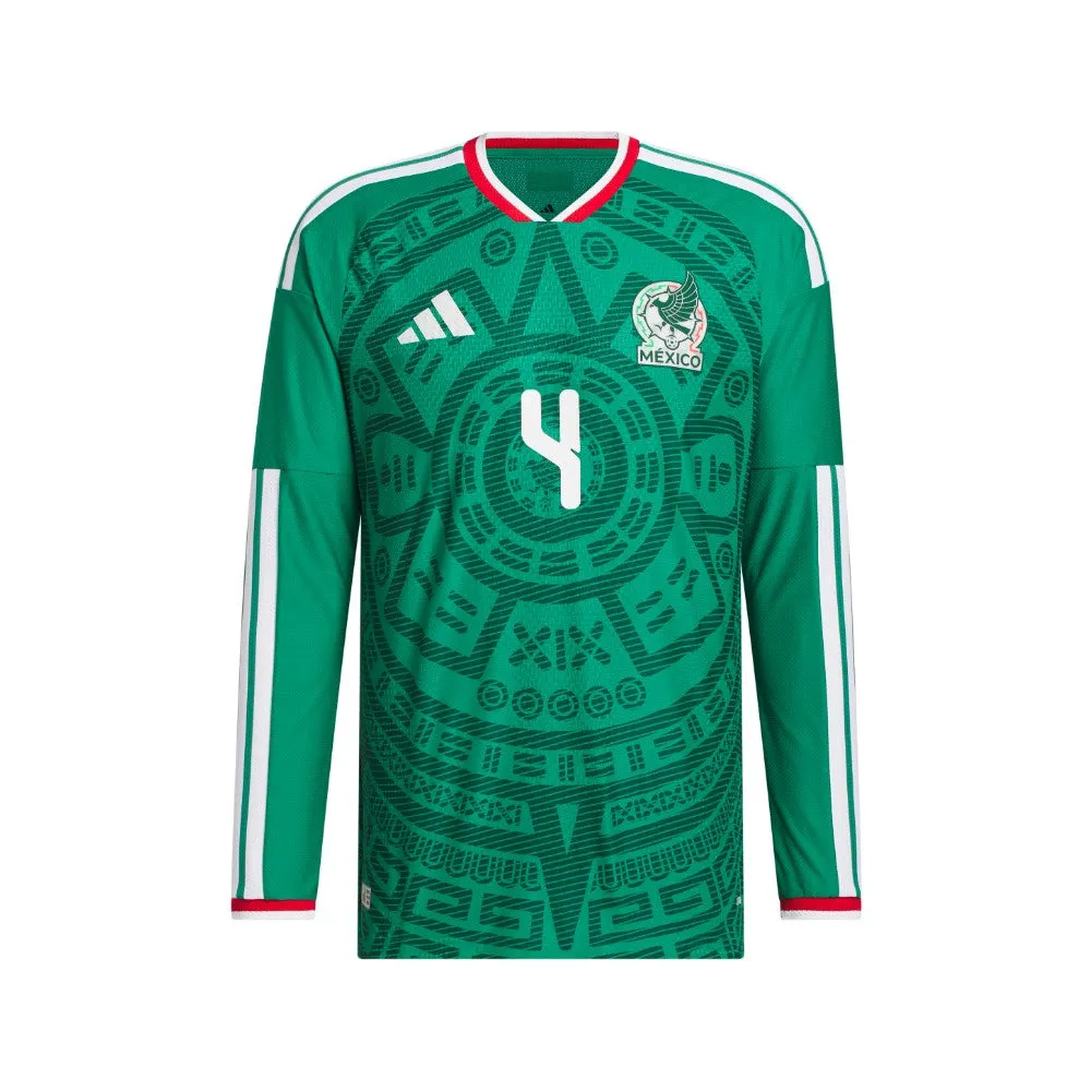 Mexico 26 Home Alvarez Authentic Long Sleeve Jersey sold by Shoebacca