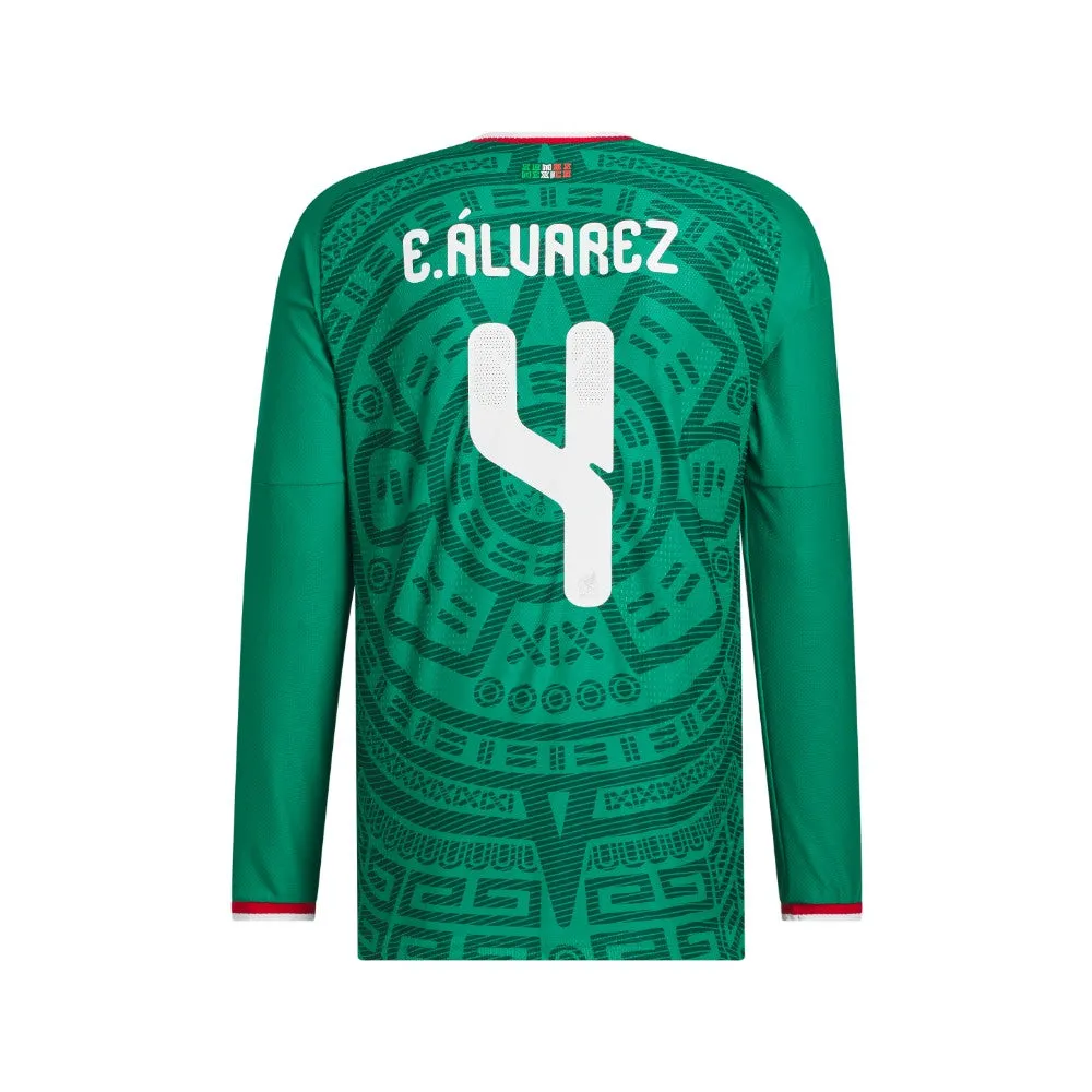 Mexico 26 Home Alvarez Authentic Long Sleeve Jersey sold by Shoebacca product image thumbnail 2