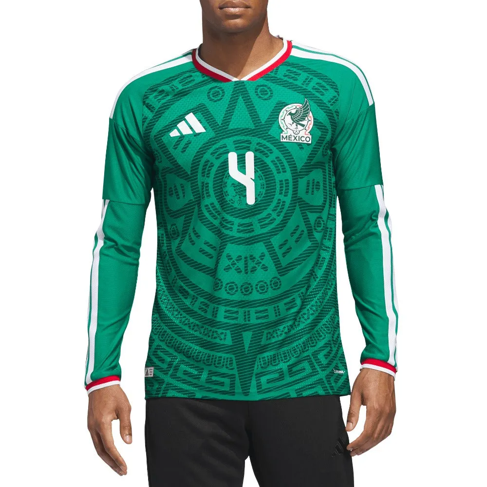 Mexico 26 Home Alvarez Authentic Long Sleeve Jersey sold by Shoebacca product image thumbnail 3