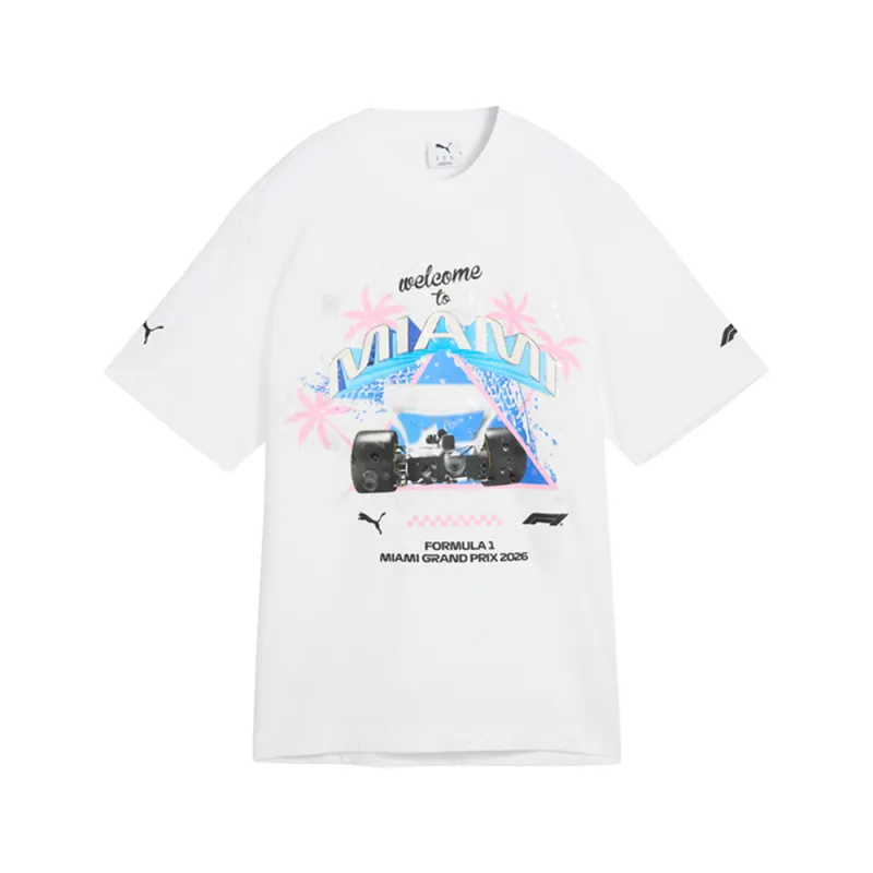 F1 Miami Washed Graphic Crew Neck Short Sleeve T-Shirt made by Puma
