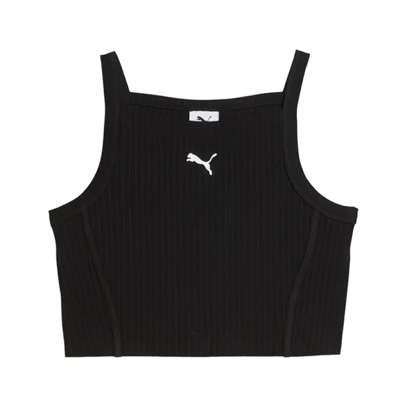 Essentials Ribbed Crop Top made by Puma