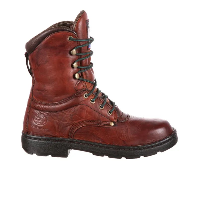 Eagle Light Slip Resistant Soft Toe Lace Up Work Boot made by Shoebacca