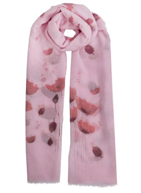 Women's Poppy Print Lightweight Scarf sold by Dents Gloves