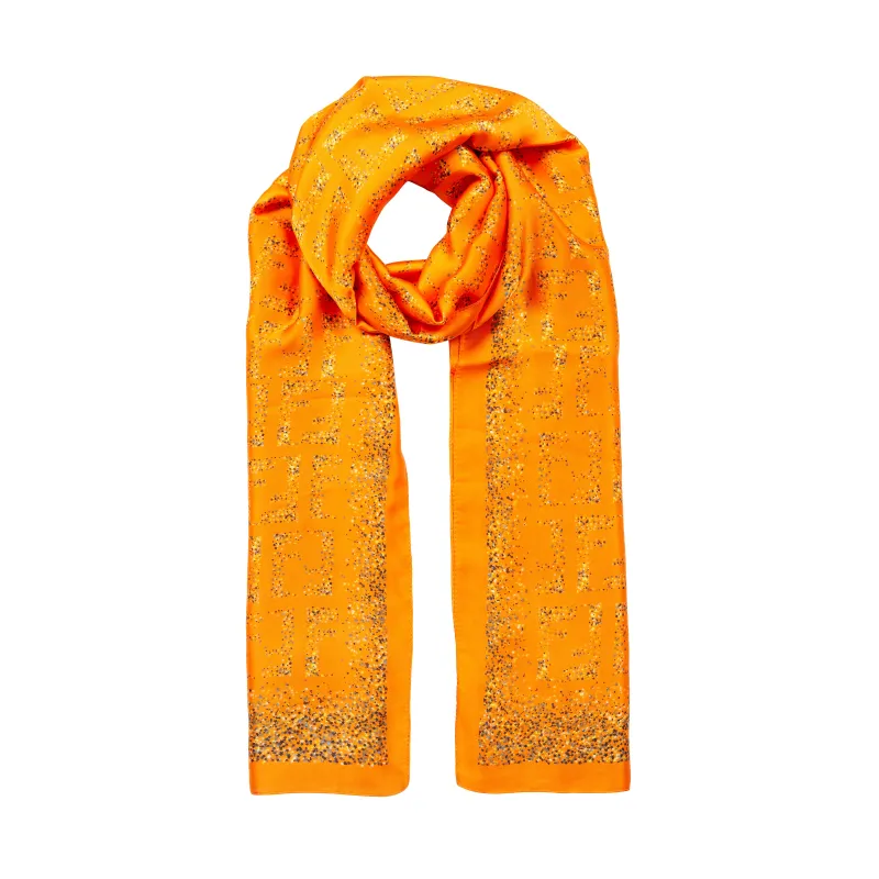 Women’s Stars Geometric Print Silk-Like Lightweight Scarf with Border sold by Dents Gloves