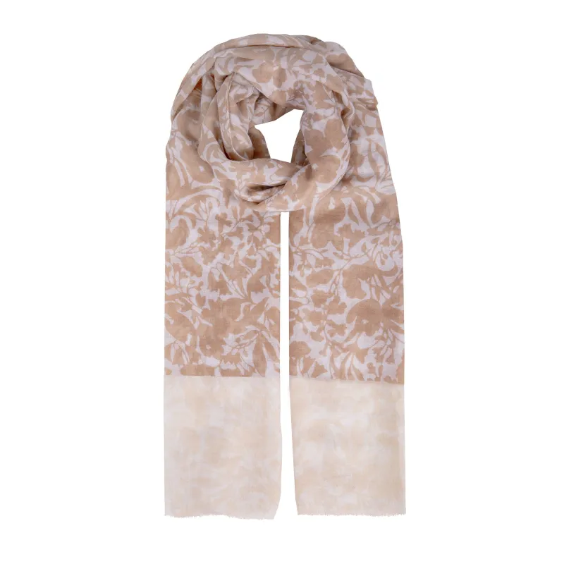 Women’s Floral Pattern Lightweight Scarf with Contrasting Ends sold by Dents Gloves