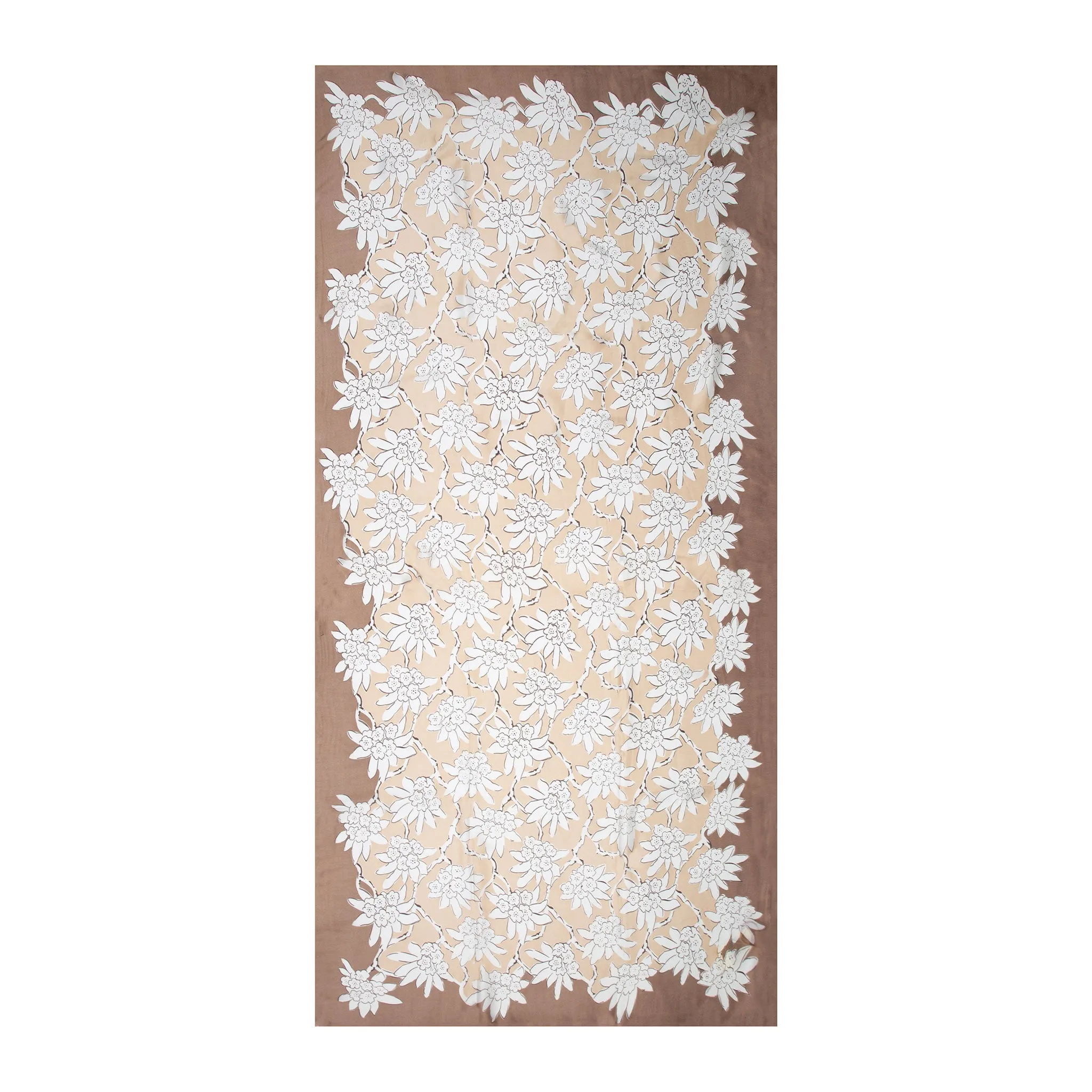 Women’s Floral Print Silk-Like Lightweight Scarf with Border sold by Dents Gloves product image thumbnail 4