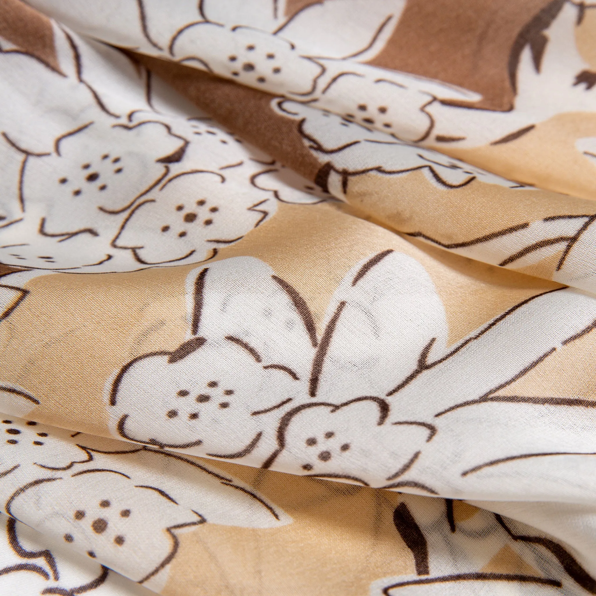 Women’s Floral Print Silk-Like Lightweight Scarf with Border sold by Dents Gloves product image thumbnail 5