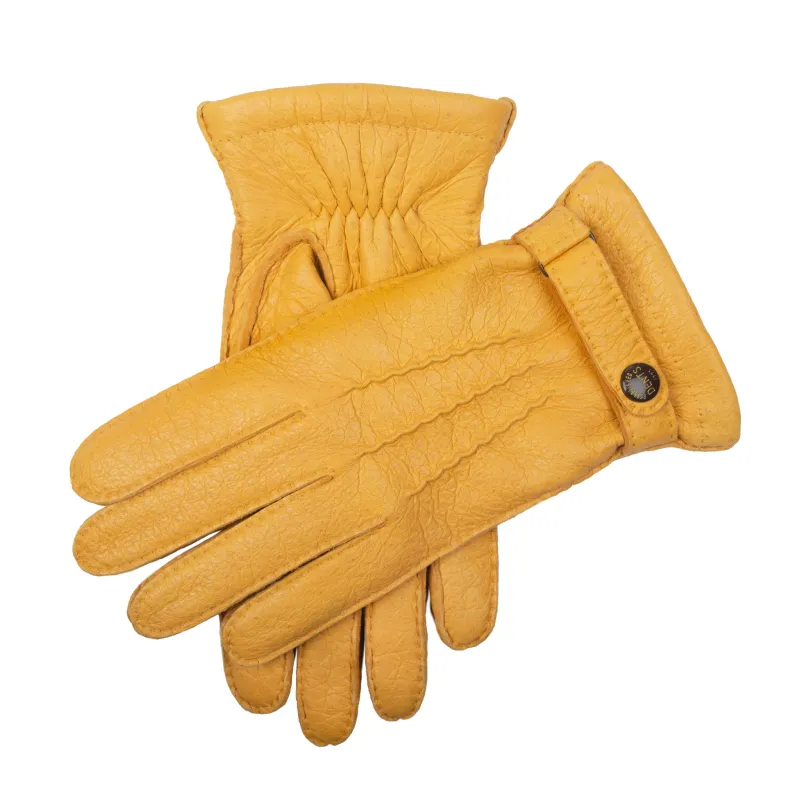 Men's Heritage Handsewn Three-Point Vicuña-Lined Peccary Leather Gloves sold by Dents Gloves