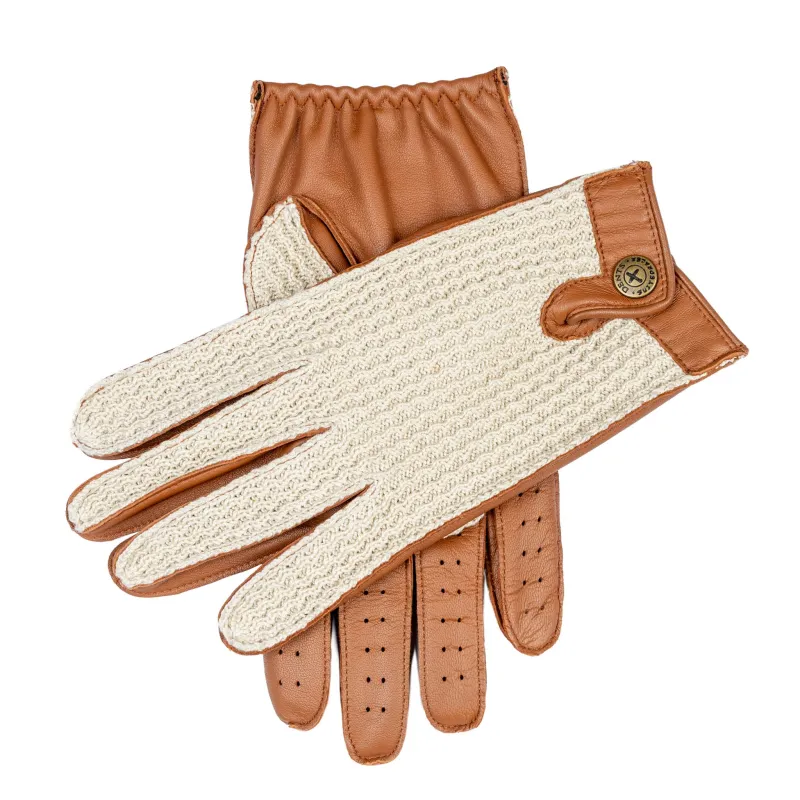 Men’s The Suited Racer Touchscreen Crochet-Back Leather Driving Gloves sold by Dents Gloves