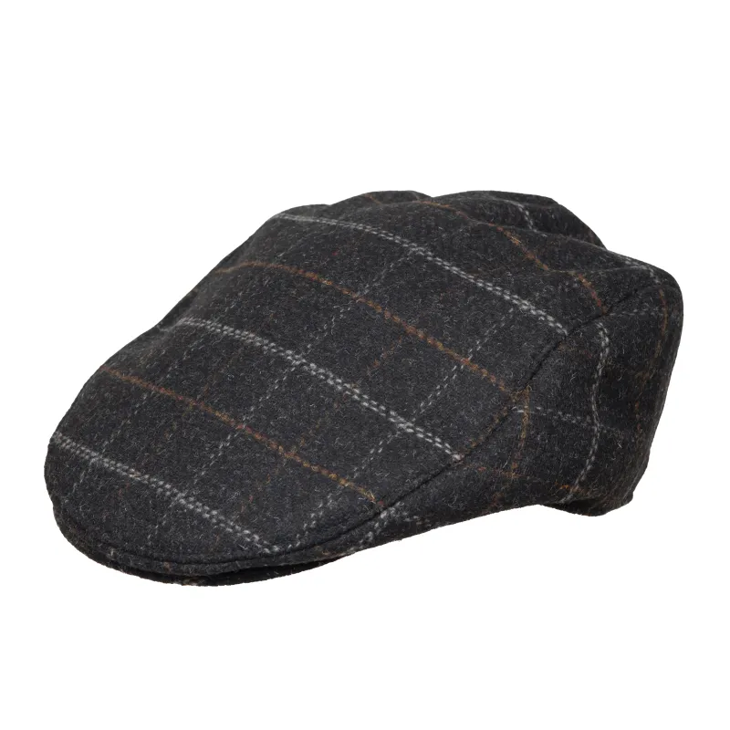 Men's Check Tweed Flat Cap made by Dents Gloves