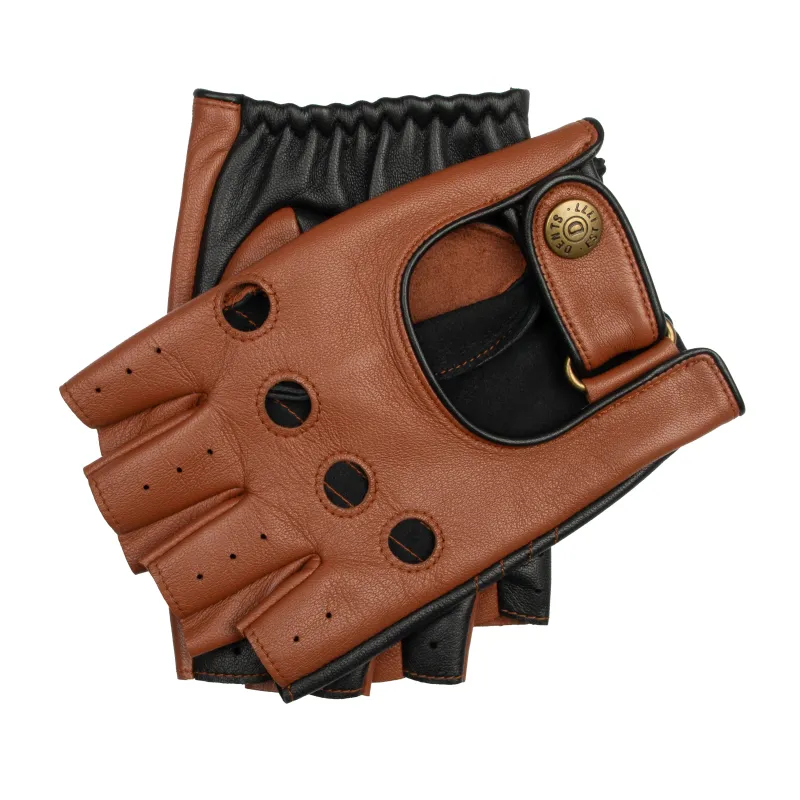 Men's Fingerless Water-Resistant Two-Colour Leather Driving Gloves sold by Dents Gloves