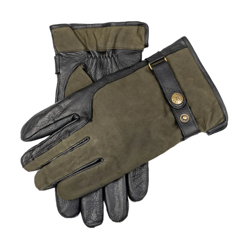 Men's Water-Resistant Thinsulate-Lined Imitation Deerskin Leather Gloves with Waxed Cotton sold by Dents Gloves