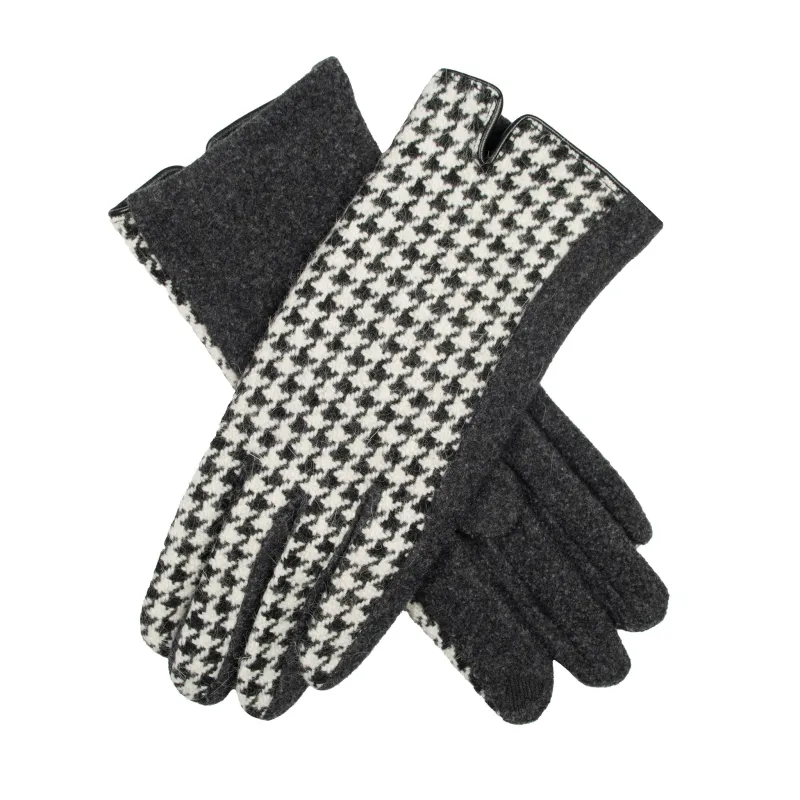 Women's Touchscreen Gloves with Dogtooth Design made by Dents Gloves