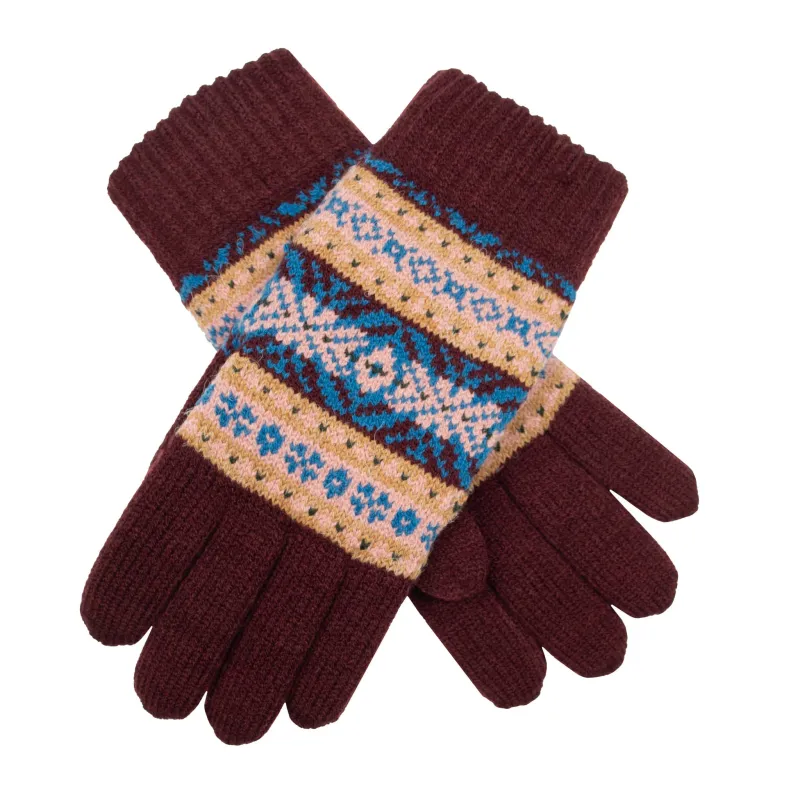 Women's Jacquard Fair Isle Knitted Gloves sold by Dents Gloves
