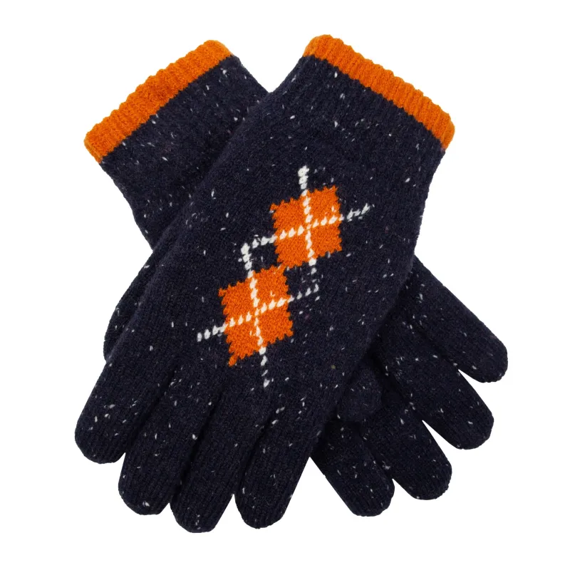 Women's Argyle Knitted Gloves with Marl Yarn sold by Dents Gloves