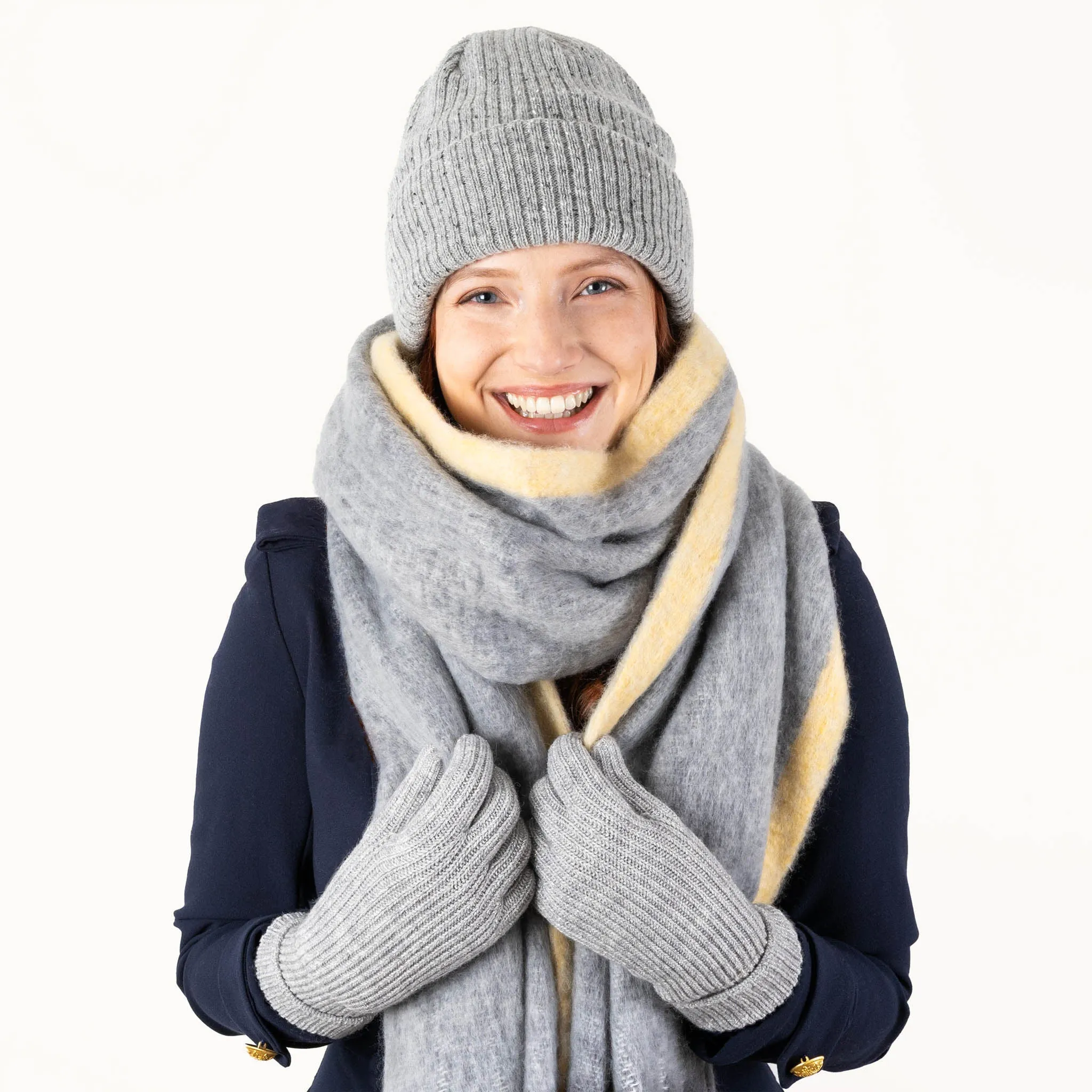 Women's Ribbed Knit Gloves with Metallic Yarn sold by Dents Gloves product image thumbnail 3