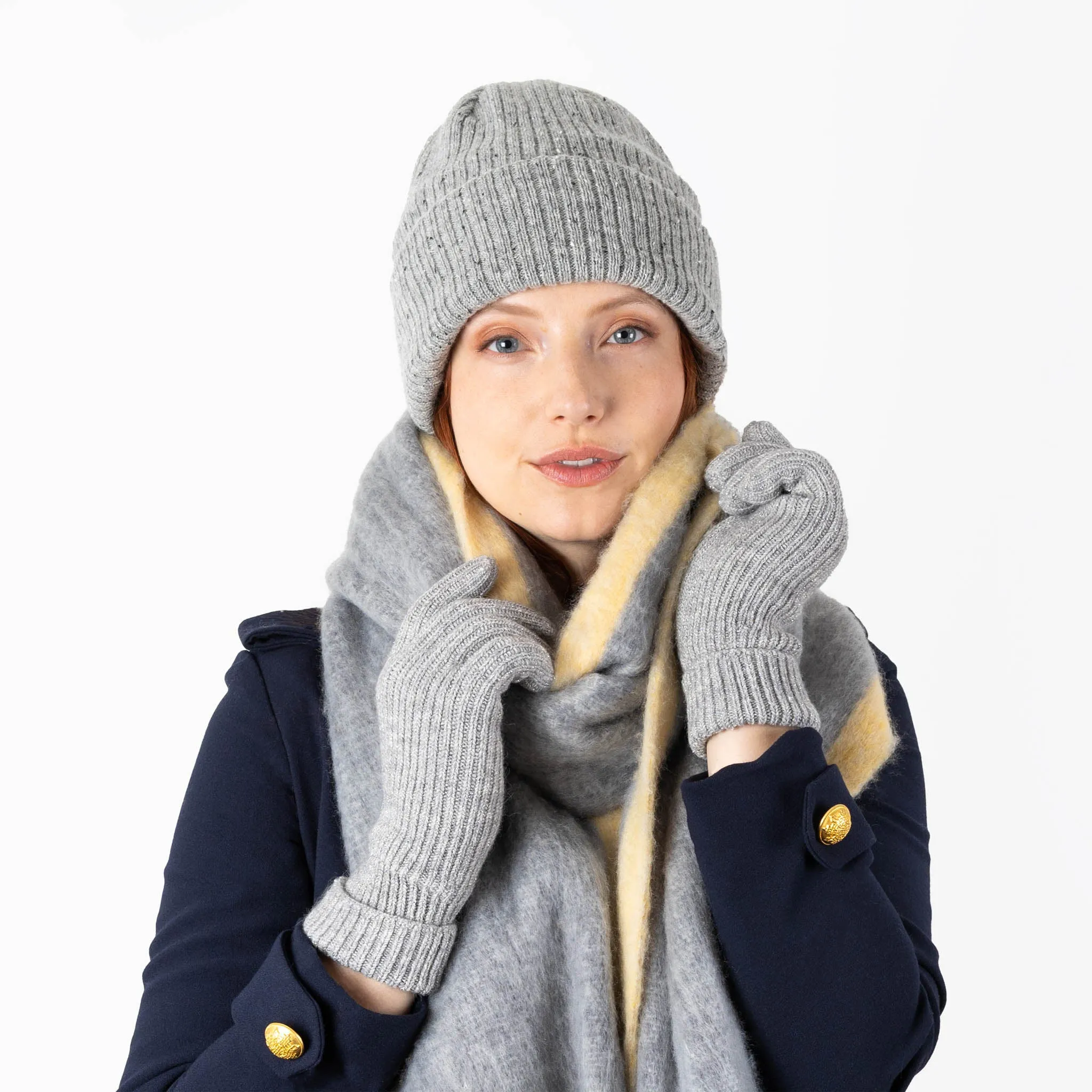 Women's Ribbed Knit Gloves with Metallic Yarn sold by Dents Gloves product image thumbnail 2