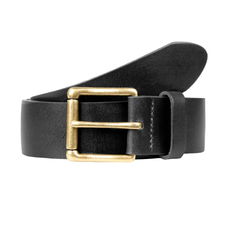 Men’s Heritage Lined Full-Grain Leather Belt with Antique Brass Buckle sold by Dents Gloves