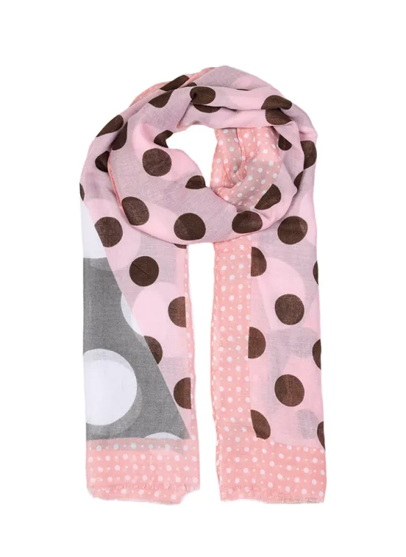 Women’s Multi-Spot Print Lightweight Scarf with Border sold by Dents Gloves