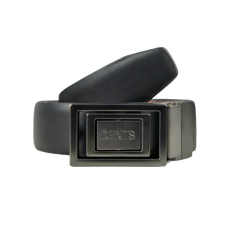 Men's Reversible Leather Belt with Push-Pin Gunmetal Buckle sold by Dents Gloves