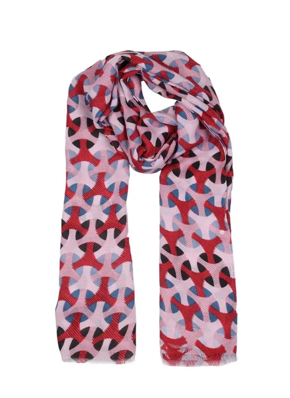 Women’s Geometric Print Lightweight Scarf made by Dents Gloves
