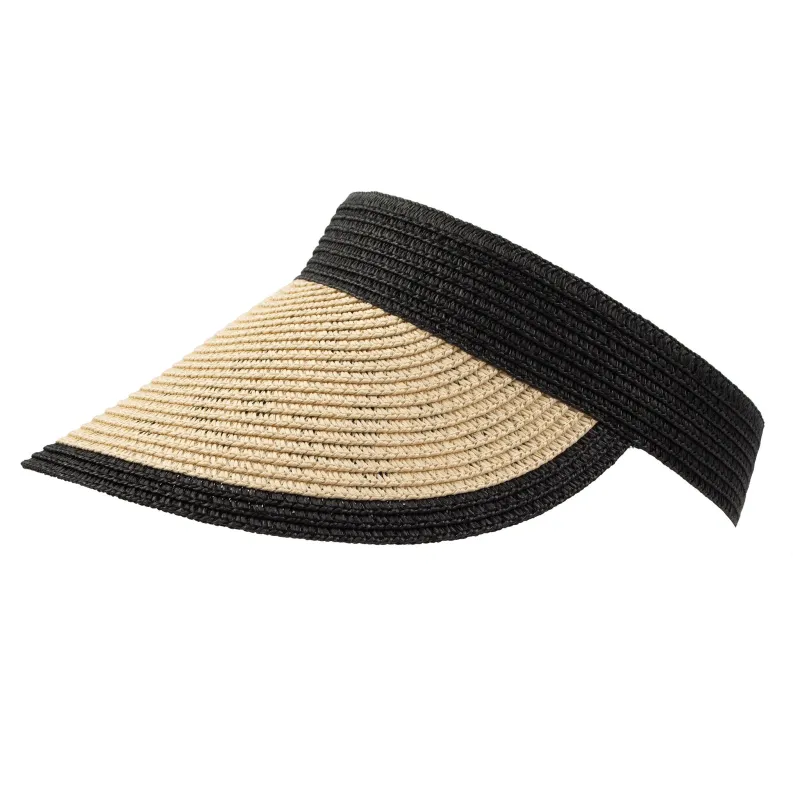 Women's Straw Sun Visor with Colour Contrast Details and Animal Print sold by Dents Gloves