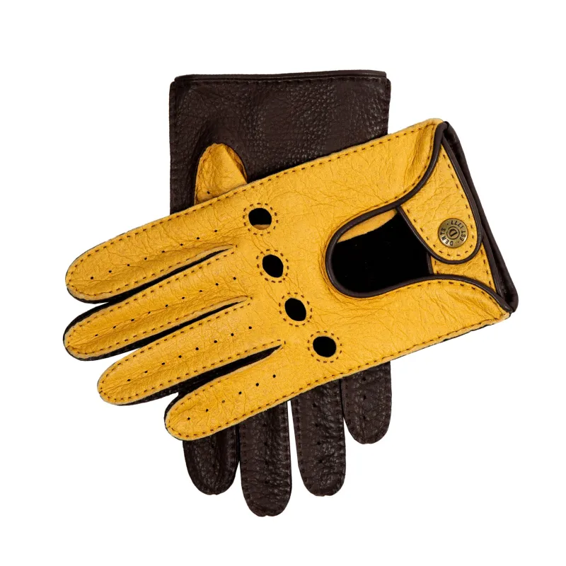 Men’s Heritage Handsewn Two-Colour Peccary and Deerskin Leather Driving Gloves sold by Dents Gloves