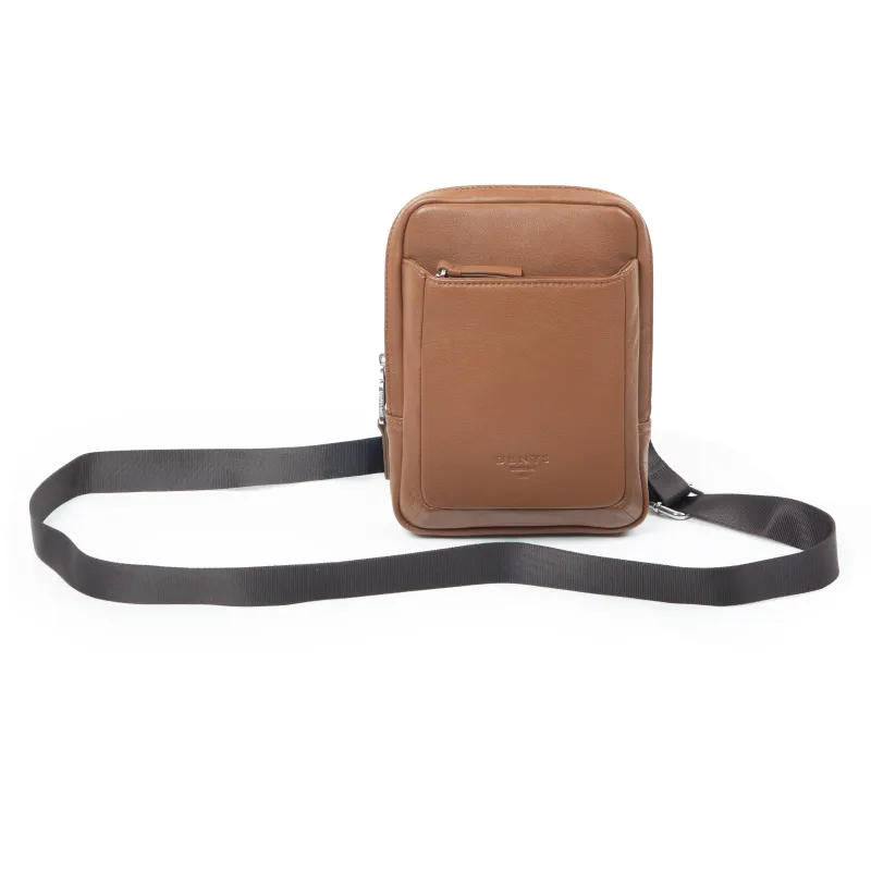 Men's Small Pebble Grain Leather Crossbody Bag sold by Dents Gloves