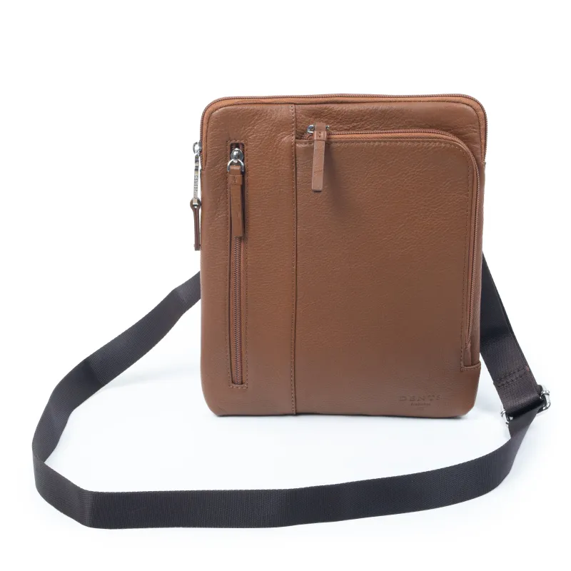 Men's Medium Pebble Grain Leather Crossbody Bag sold by Dents Gloves