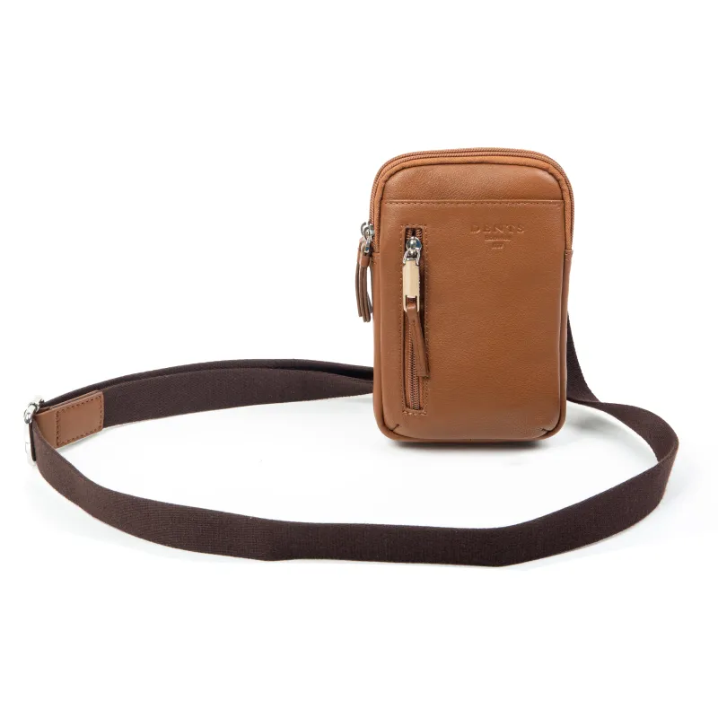 Men's Pebble Grain Leather Crossbody Phone Bag sold by Dents Gloves